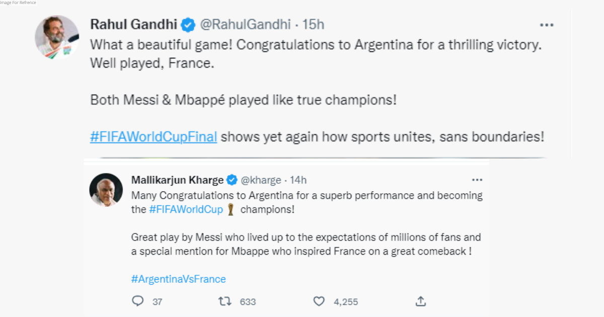 FIFA WC final: Rahul Gandhi, Mallikarjun Kharge congratulate Argentina
